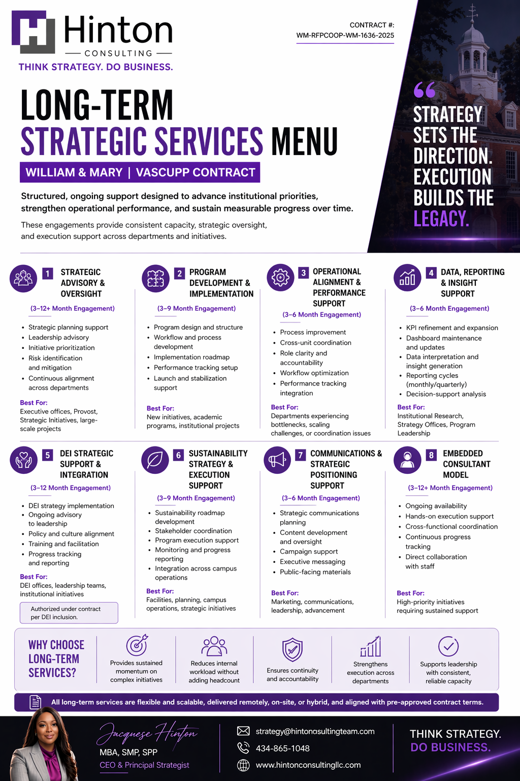 Long-Term Strategic Services Menu